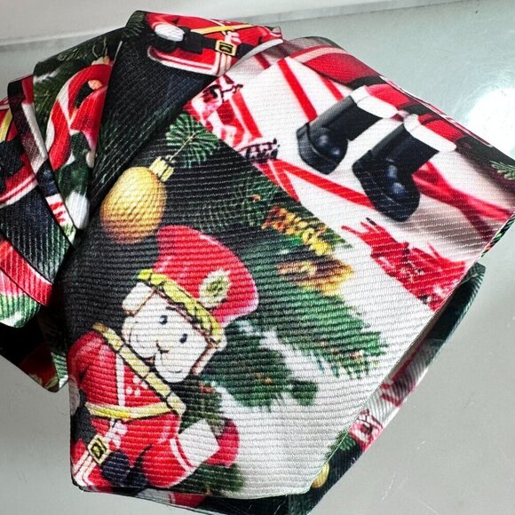 Christmas Tie Nutcracker Designer Menswear Tie Necktie Tree Ornaments Mens Gift - Picture 7 of 10